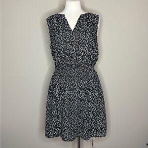 Staccato Black and White Patterned Mini Dress